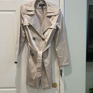 Alfani Women's Satin Trench Coat in Light beige